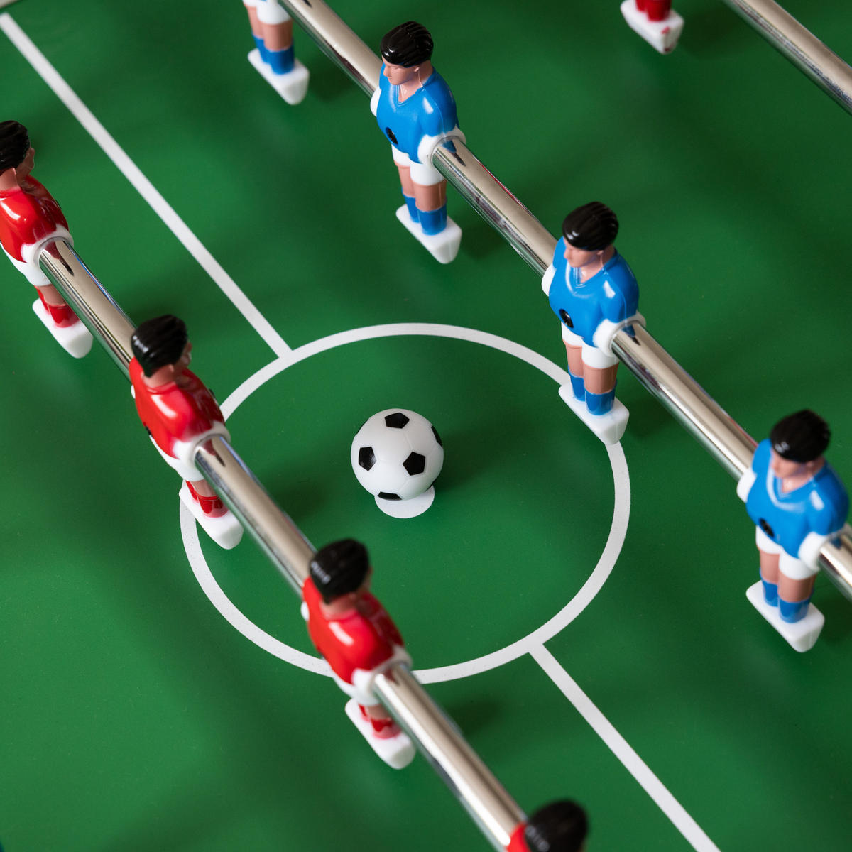 TISCHFUSSBALL Weiß und Holz 120cm - Braun, Holzwerkstoff (65.41/121.9cm) - Happy Garden