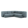 ECKSOFA Bouclé Stoff Blau - Blaugrau/Schwarz, Holzwerkstoff/Kunststoff (251/251cm) - Makamii