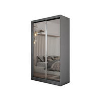 SCHWEBETÜRENSCHRANK Darix 150 cm mit Spiegel, 2-türig, grau - Grau, Kunststoff (150/216/61cm) - Margaret Hadas24