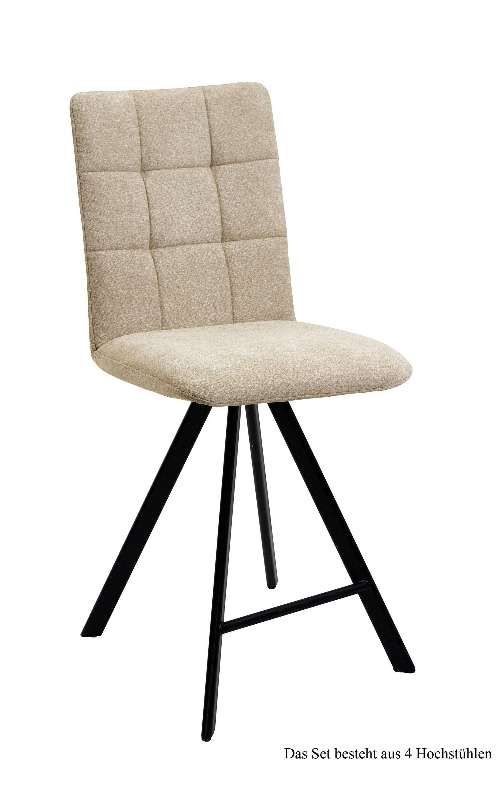 THEKENSTUHL (4er-Set) Delcina 47x108x60 Schwarz/Natur - Schwarz/Naturfarben, Kunststoff (60/108/47cm) - 58aufmkessel