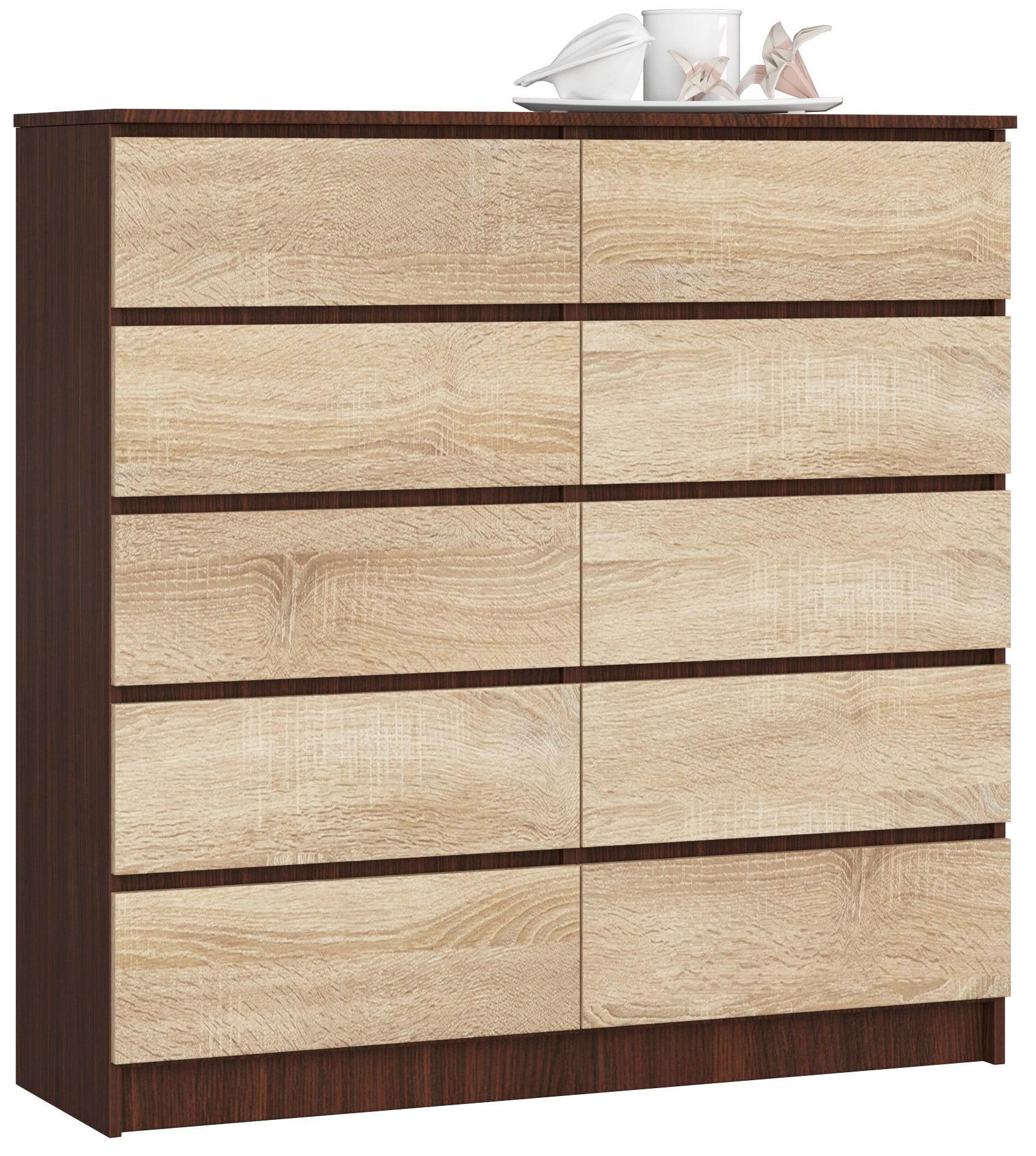 KOMMODE Dunkelbraun, Eiche Sonoma 121/120/40 - Dunkelbraun, Holzwerkstoff (120/121/40cm) - RAUMHIRSCH FURNITURE