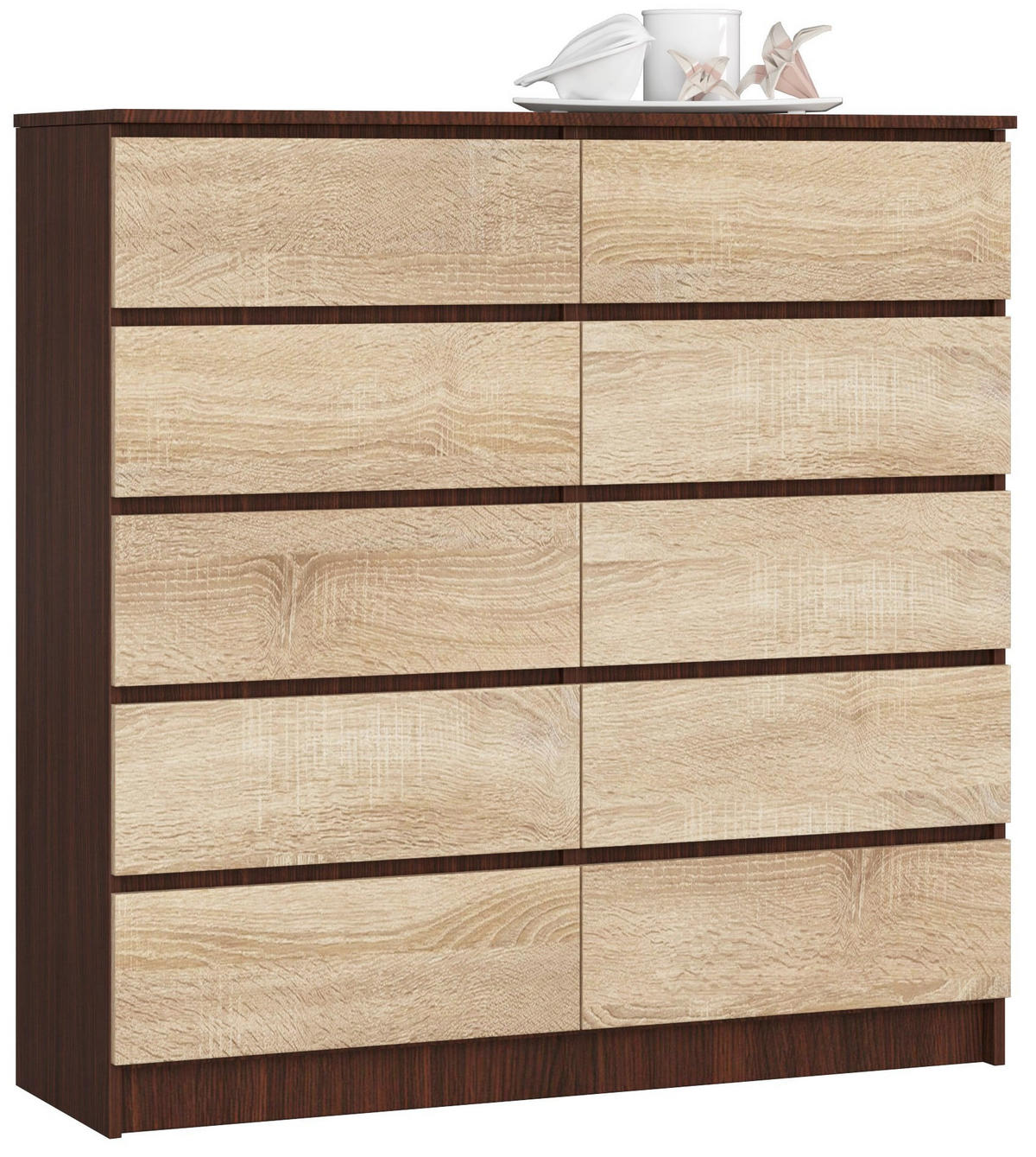 KOMMODE Dunkelbraun, Eiche Sonoma 121/120/40 - Dunkelbraun, Holzwerkstoff (120/121/40cm) - RAUMHIRSCH FURNITURE