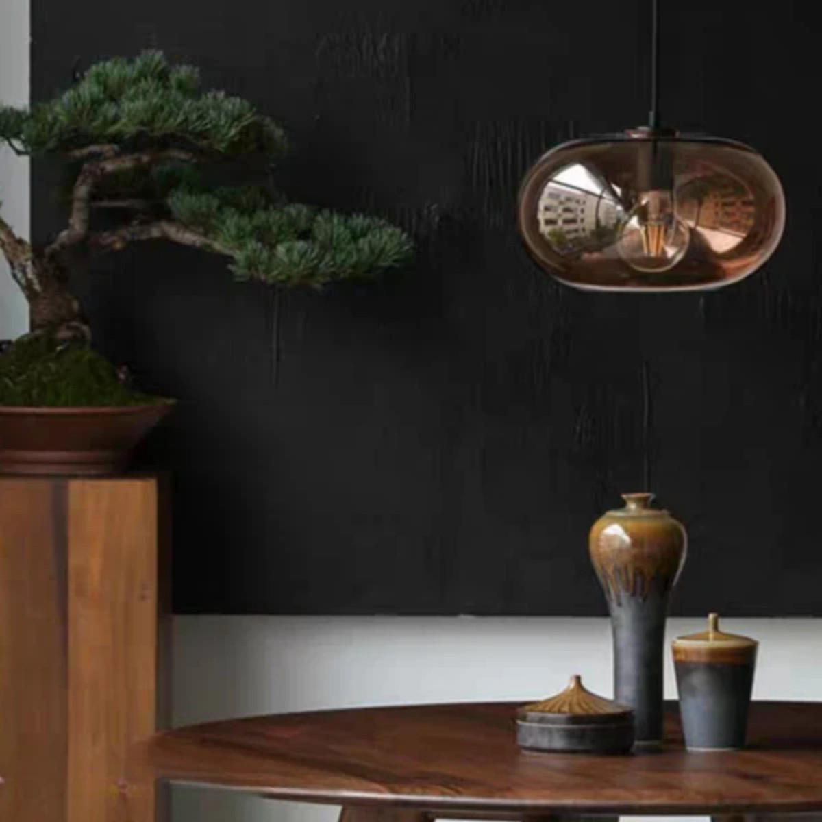 LED-HÄNGELEUCHTE Mokka 4W 25/25/18-150 cm - Mokka, Glas (30/30/15cm) - Authentics