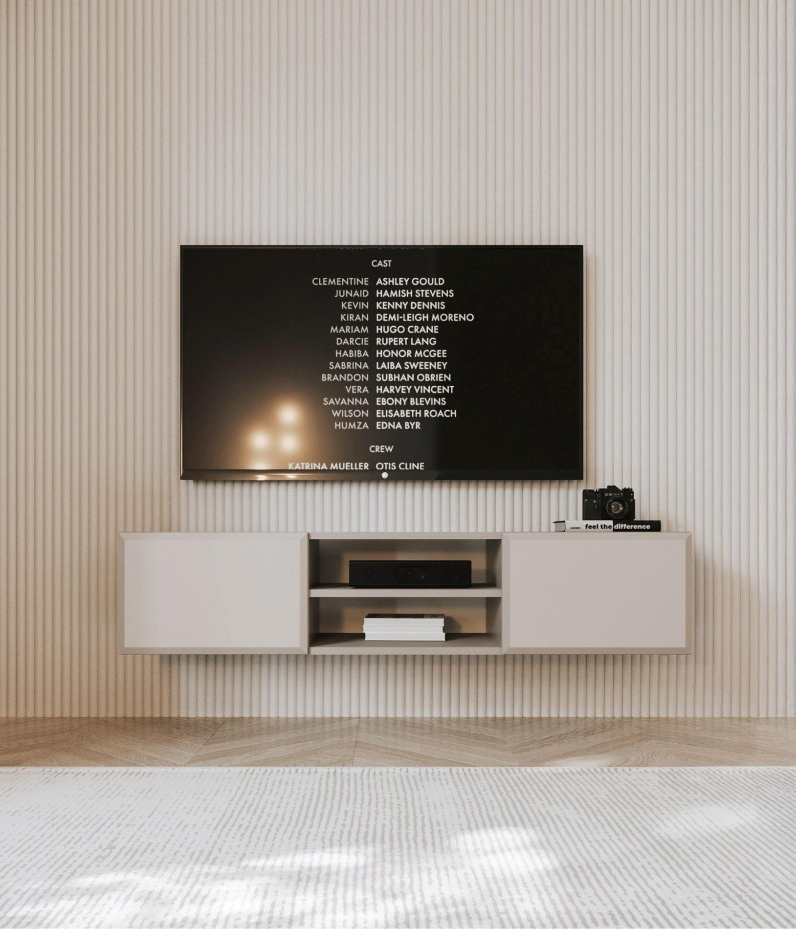 Thumbnail - Selsey Tv-Hängeboard, Beige, Holzwerkstoff, 2 Fächer, Rechteckig, 137x30x39 cm, Wohnzimmer, Wohnwände, Lowboards, Lowboa...