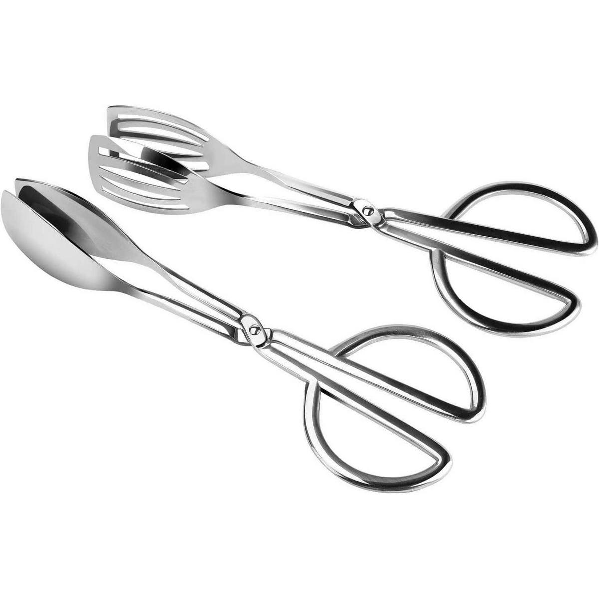 KÜCHENZANGE 2-teiliges Set Edelstahl - Silberfarben, Metall (10.6/0.1/28.4cm)