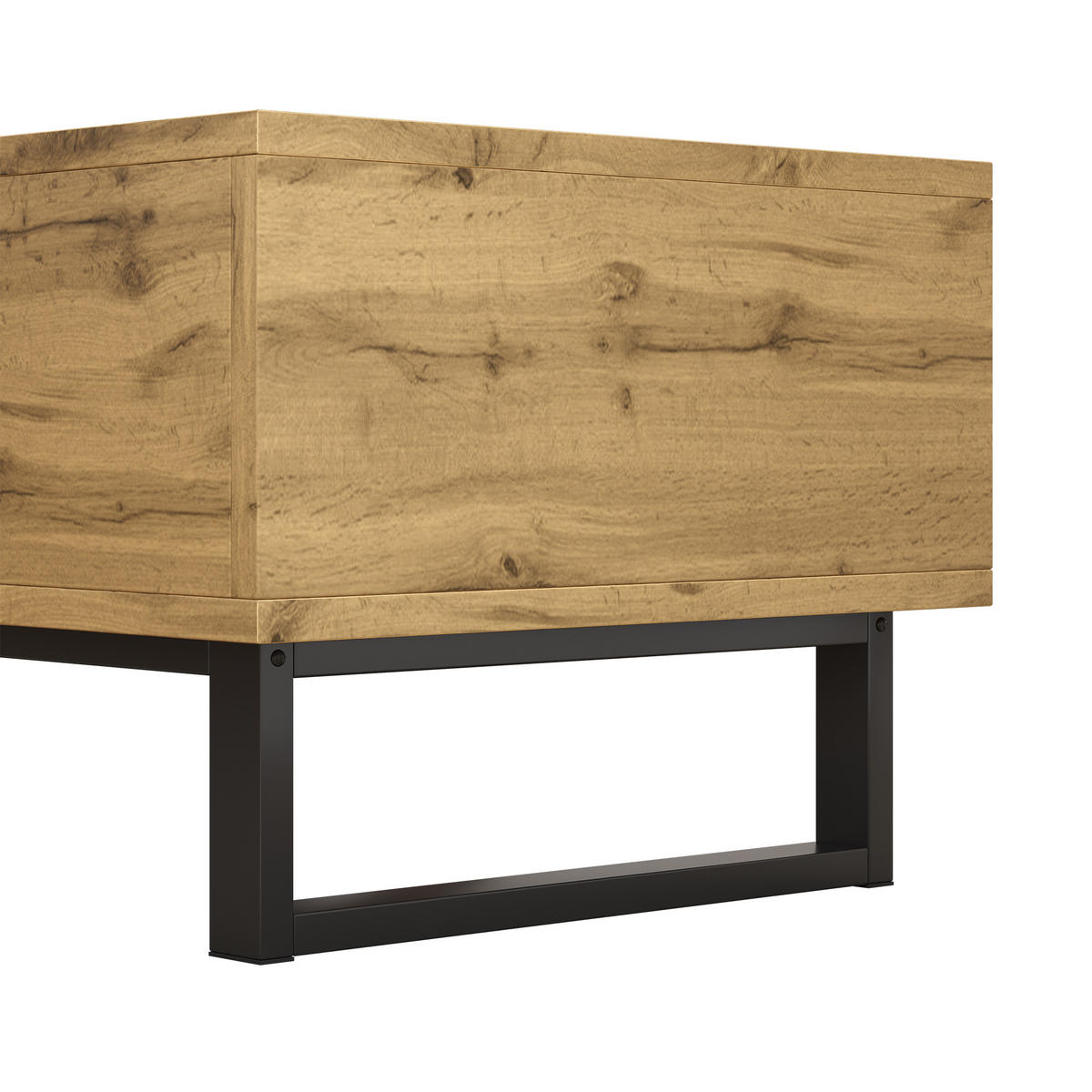 COUCHTISCH Farbblockdesign Natur/Schwarz - Walnussfarben, Holzwerkstoff (100/50/40cm) - ComfortXL