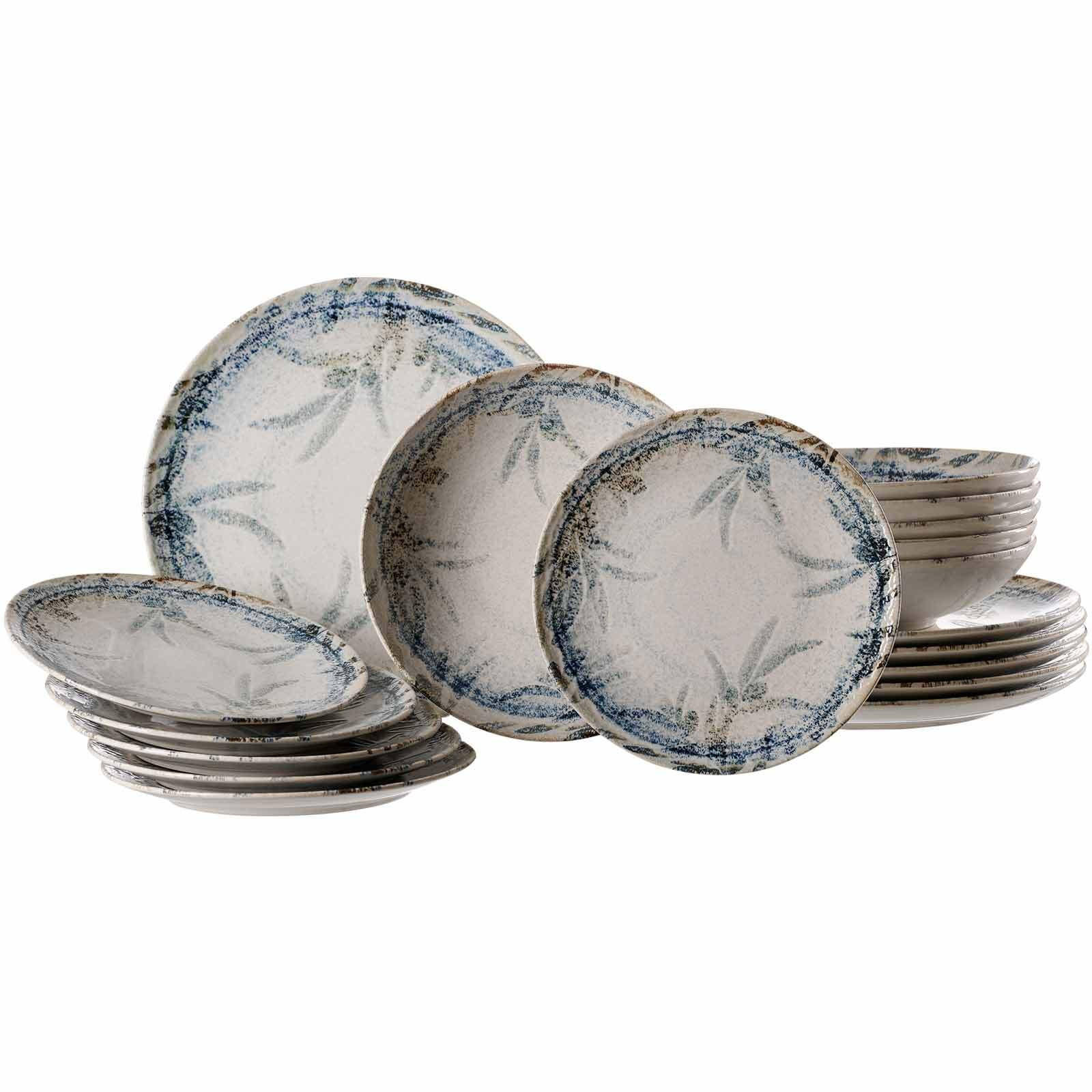 TELLER-SET Todi blau 18er Set - Blau, Keramik (2/2/2cm) - Ritzenhoff Breker