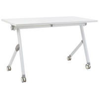 SCHREIBTISCH Zusammenklappbarer Weiß 120/60 cm mit Rädern Bendi - Weiß, Holzwerkstoff (60/120/75cm) - Beliani