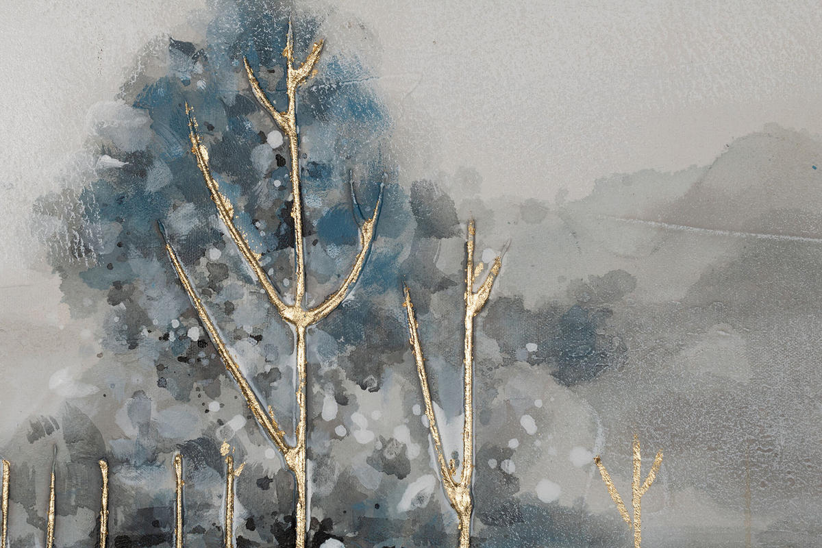 ACRYLBILD HANDGEMALT 100/75 cm - Blau/Grau, Textil (100/75cm) - KUNSTLOFT