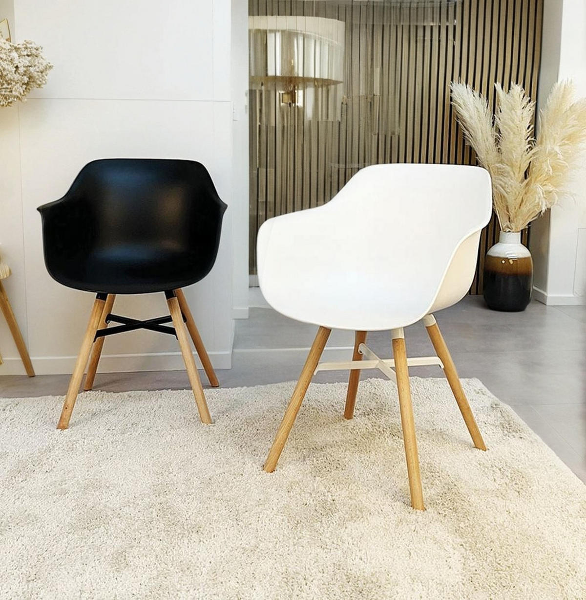 ESSZIMMERSTUHL Polypropylen Skandinavisch Hochbelastbar, Weiß 81x57x56,5 cm - Beige/Weiß, Kunststoff/Buchenholz (57/57/57cm) - KADIMA DESIGN