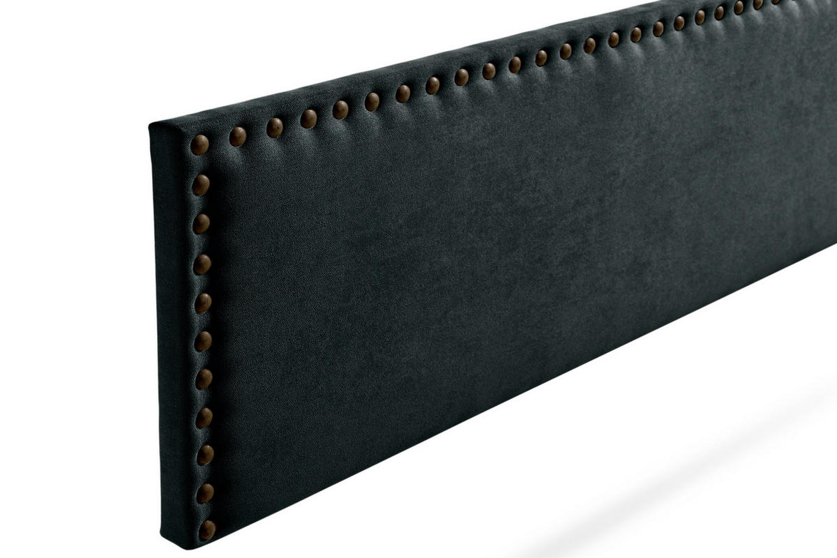 Kopfteil gepolstert MODENA Aqualine 145x55x8 cm - Schwarz - Moonia - Schwarz, Holz (145/8/55cm)