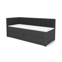 BOXBETT RICO 90/200 in Cord/Velours Anthrazit H3 links - Anthrazit, Holz/Holzwerkstoff (90/200cm) - Deine Möbel 24