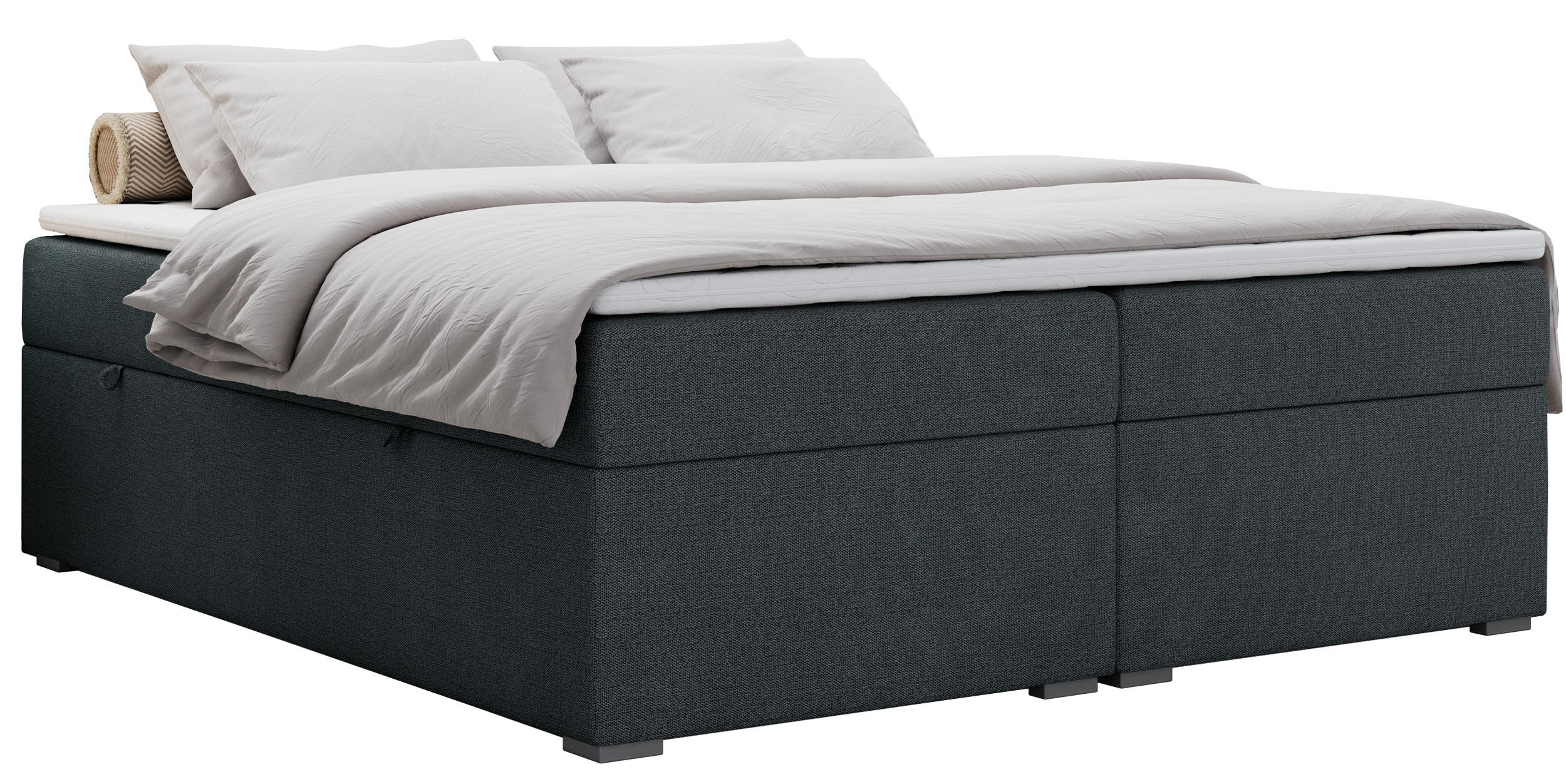 BOXBETT BESS 160/200 Dunkelgrau Struktur - H3 - Dunkelgrau, Holz/Textil (160/200cm) - MKS