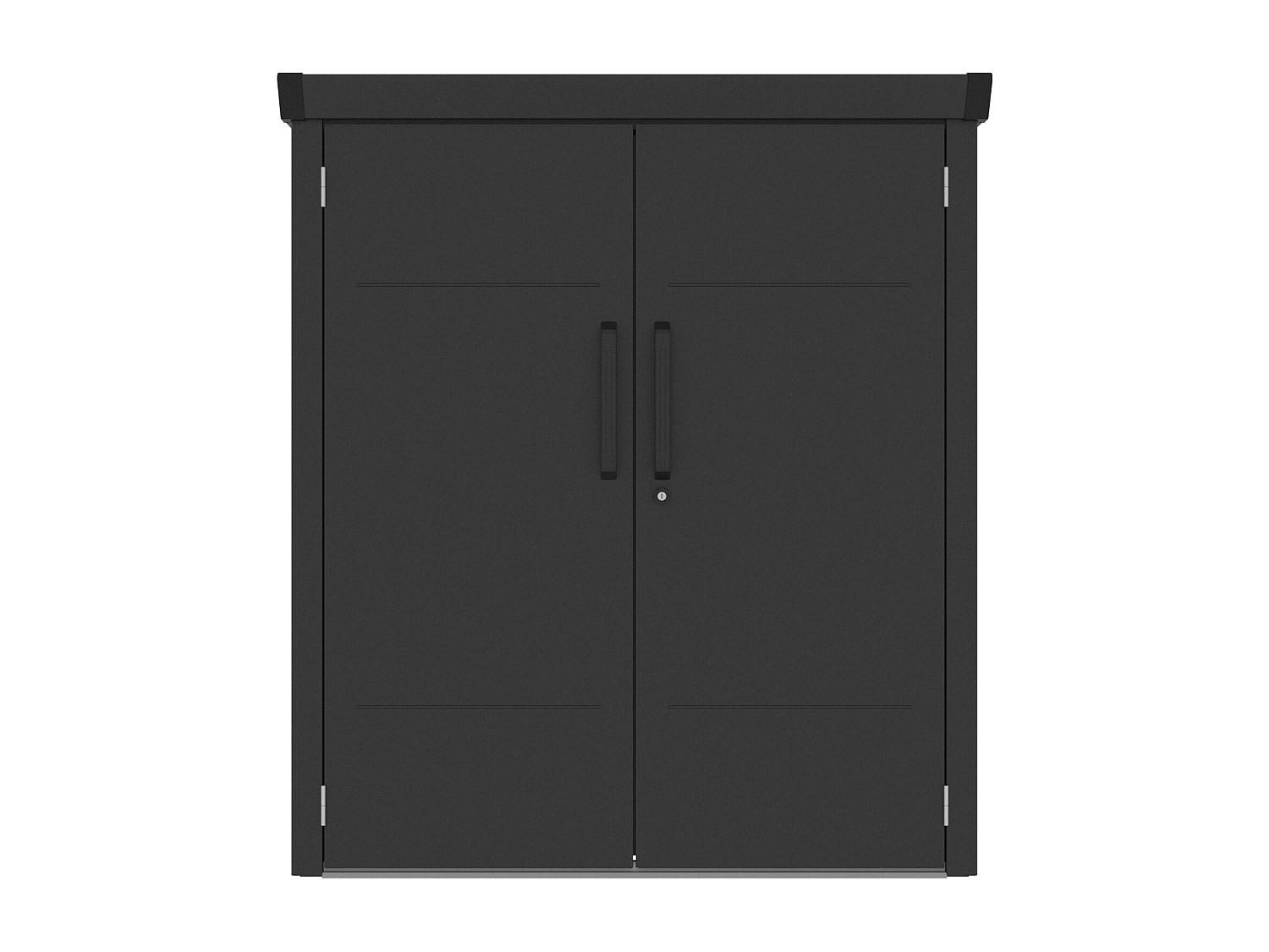 GARTENSCHRANK - 130 cm x 83 cm - metall - anthrazitgrau Norisa - Anthrazit, Metall (130/141/83cm) - Vente-Unique