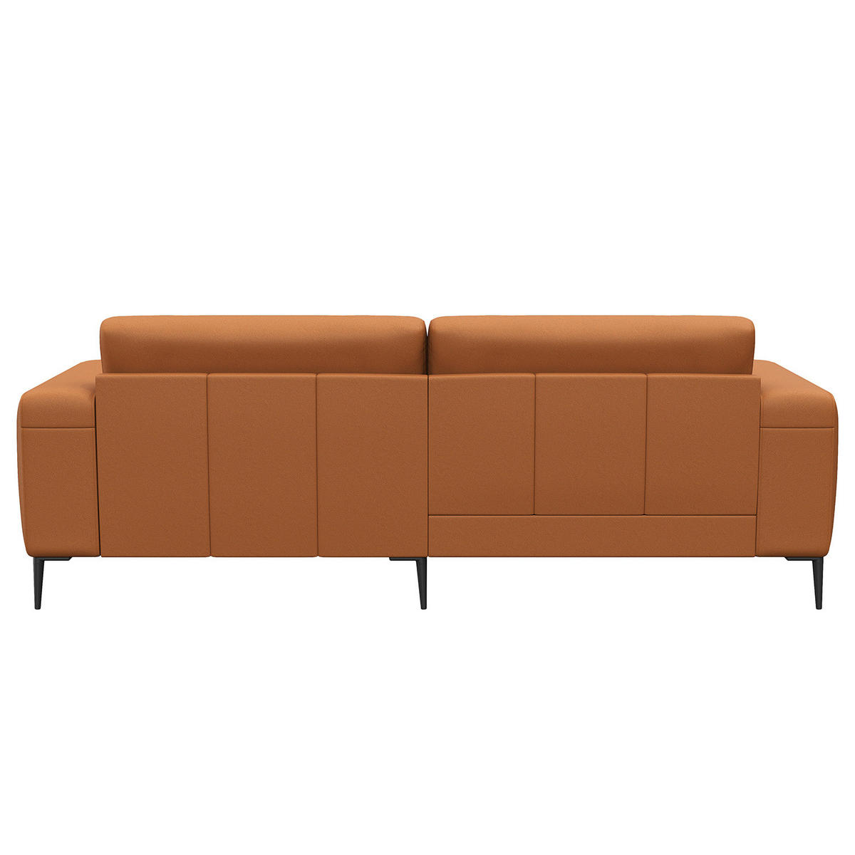 3-SITZER SOFA - Cognac/Schwarz, Leder/Metall (225/77/88cm) - home24