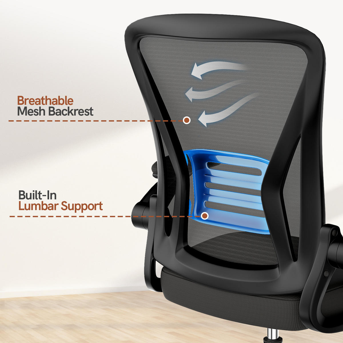 DREHSTUHL Netzbespannung Sitzkomfort Schwarz - Schwarz, Metall (23/52/62cm) - Rattrix