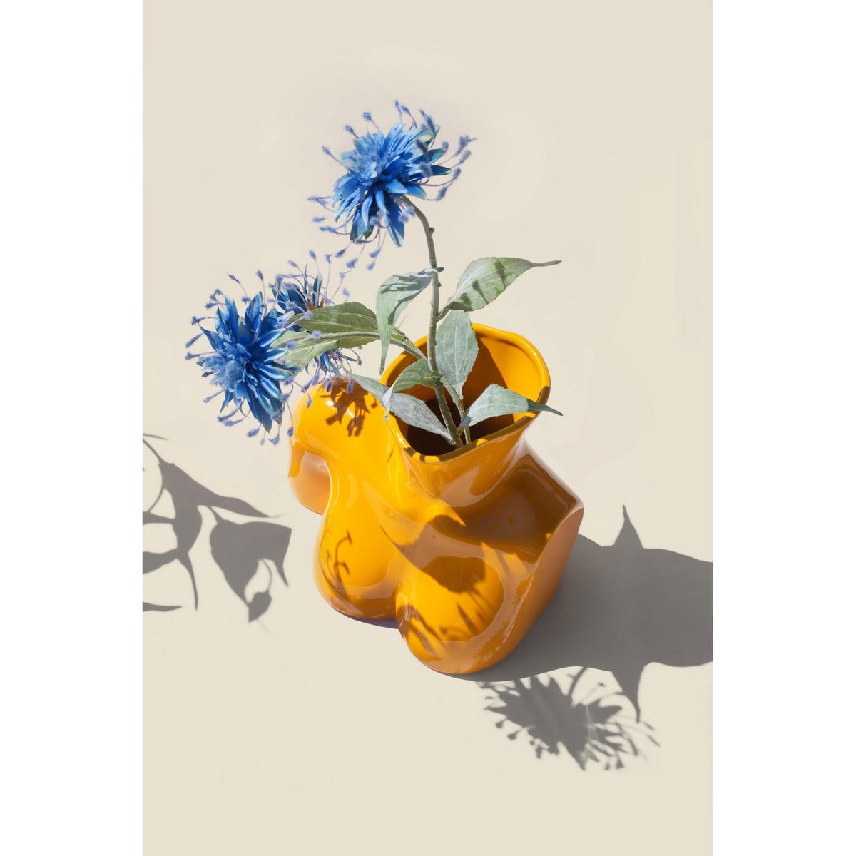 BLUMENVASE Arts of Parts Torso, Steingut, Gelb, 25 x 17 x 21 cm - Gelb, Keramik (21cm) - Donkey Products