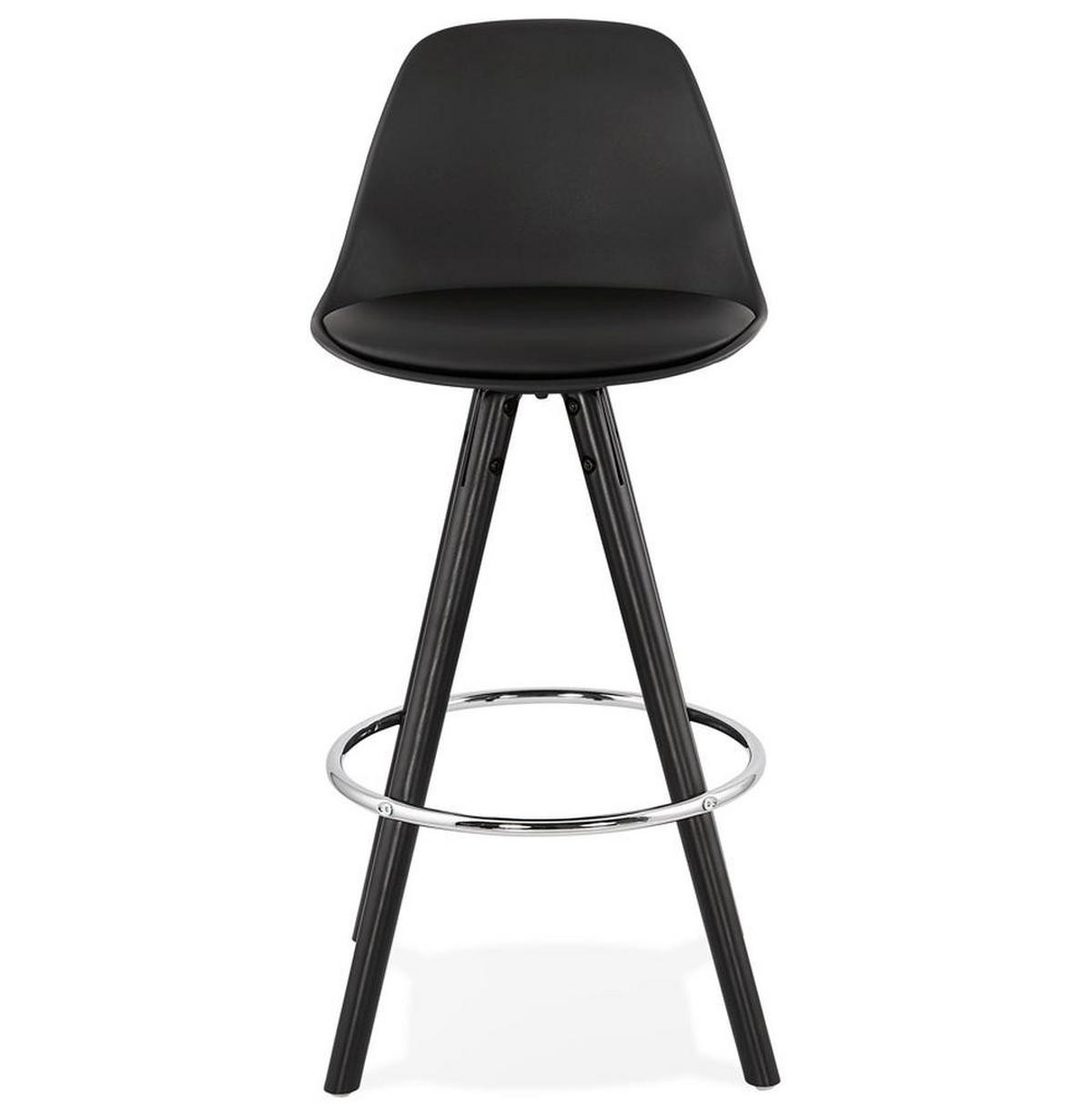 BARHOCKER – Schwarz, Kunststoff-Holz, Rückenlehne, 64 cm, XORAX MINI - Schwarz, Holz/Kunststoff (42/85/42cm) - KADIMA DESIGN