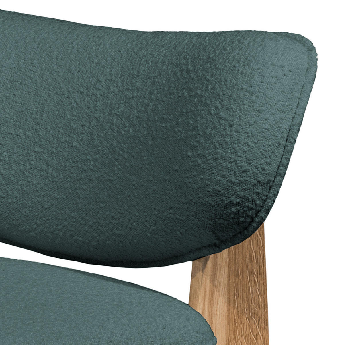 SESSEL - Bouclé - Blau/Eichefarben, Eichenholz/Holz (70/72/79cm) - home24