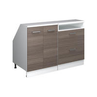 KUHINJSKI ORMAR ZA KOSINE KROVA R-Line Plemenita Siva 120 cm Set od 2 korpusa ormara, dubina 60 cm - bijela/siva, drvni materijal (120/83.8/60cm) - Vicco