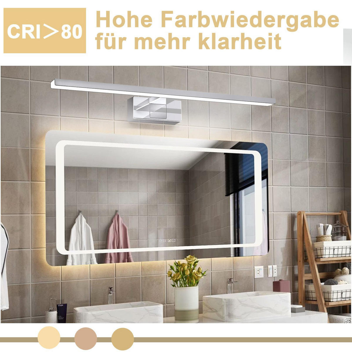 SPIEGELLEUCHTE Albrecht II 60/12.8/12cm - Silberfarben, Metall (60/12.8/12cm) - Nettlife