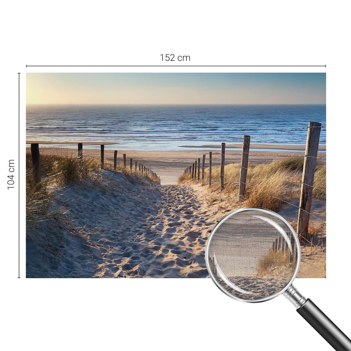FOTOTAPETE 152x104 cm - Strandweg - Weiß, Textil (152/104cm) - Wallfluent