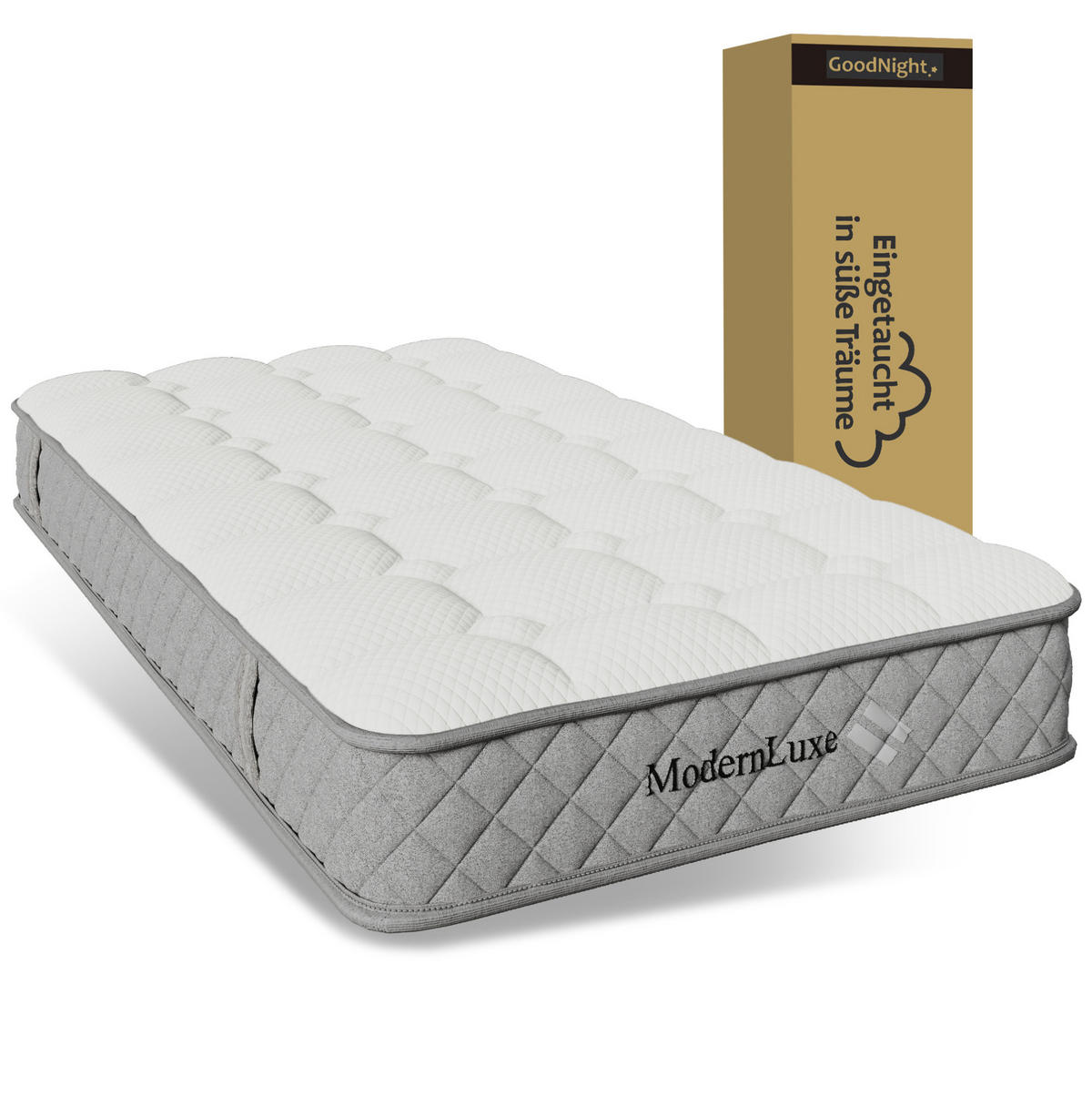 POLSTERBETT aus Leinenstoff 90x200 cm Beige mit 4 Schubladen, USB-/USB-C-Anschluss und Matratze - Beige, Textil (90/200cm) - IVMEU
