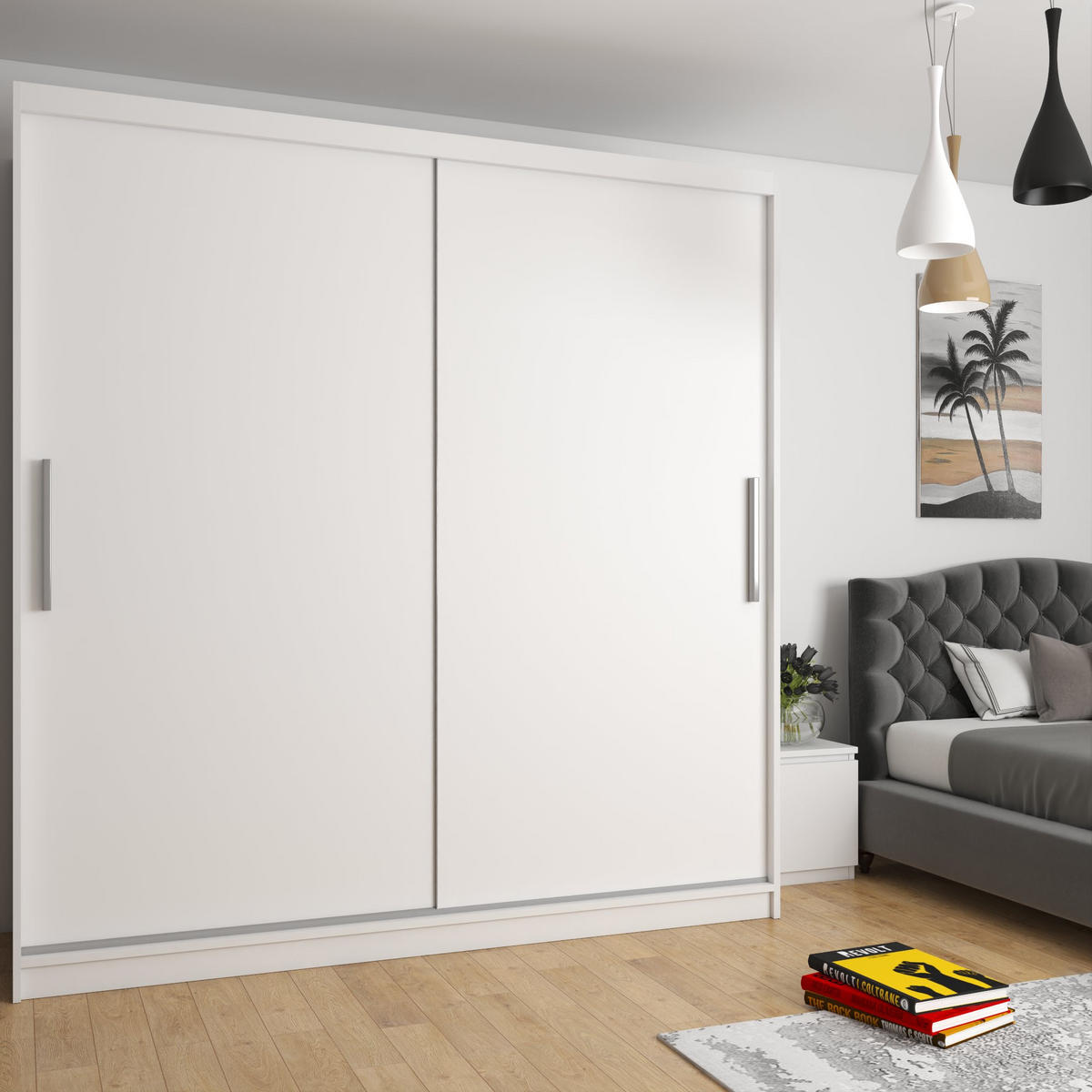 SCHWEBETÜRENSCHRANK Verona SI, Weiß Matt, 200 cm - Weiß, Holz (200/216/60cm) - B BELINI GROUP