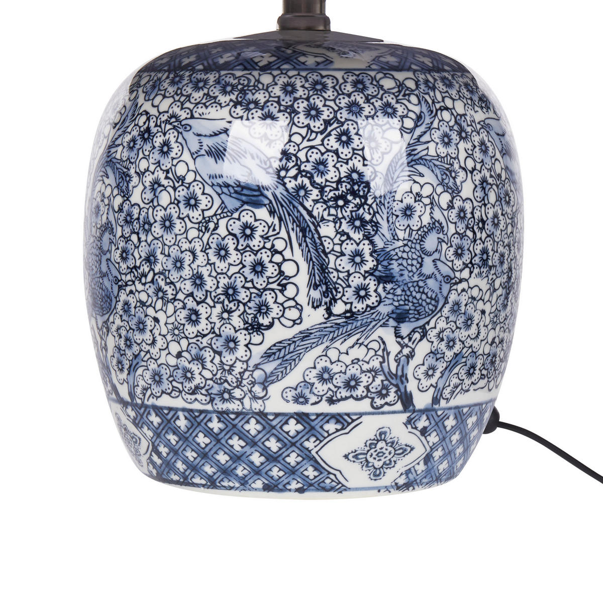 TISCHLEUCHTE Braun/Weiß/Blau Neira - Blau/Braun, Keramik (35/35/46cm) - Beliani