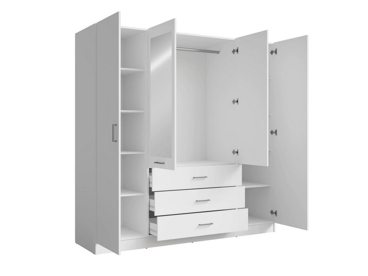 KLEIDERSCHRANK Weiß 200/200,5/58 - Weiß, Holzwerkstoff (200/201/58cm) - RAUMHIRSCH FURNITURE