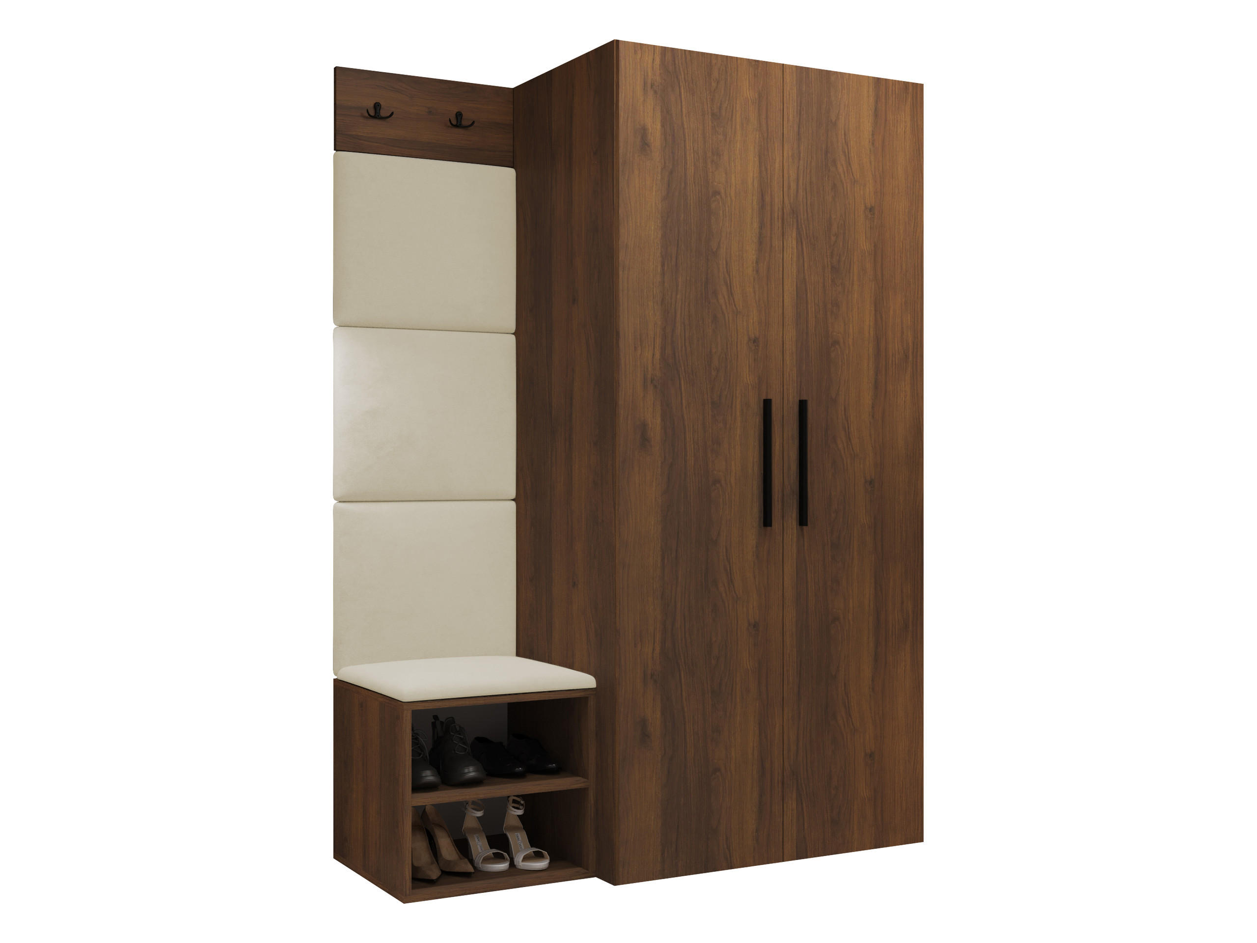 Mirjan24 Garderoben-Set Beige, Nussbaum 80x191x50 cm