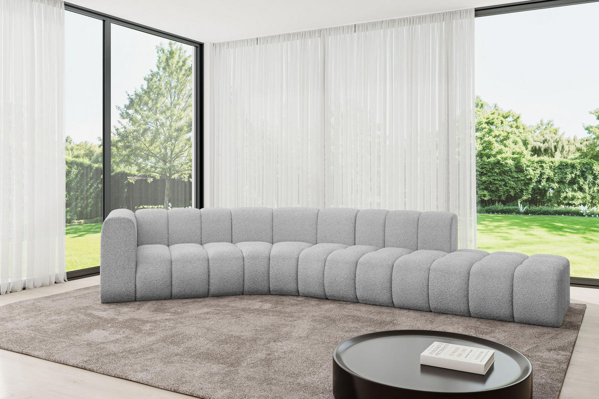 ECKSOFA modulares Sofa Tilmo-L1 - 399x194x70 cm Hellgrau - Hellgrau, Holzwerkstoff/Textil (399/194cm) - ALTDECOR