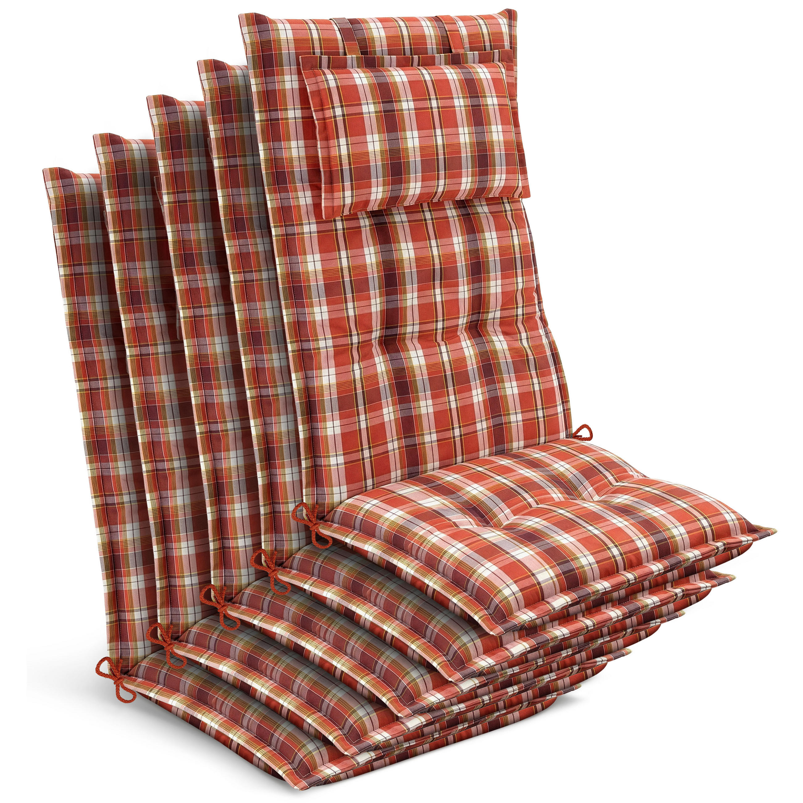 HOCHLEHNER Highlux HL 120x52x7cm Orange-Rot-Grün-Kariert (5tlg) - Grün, Textil (52/120cm) - Beautissu 