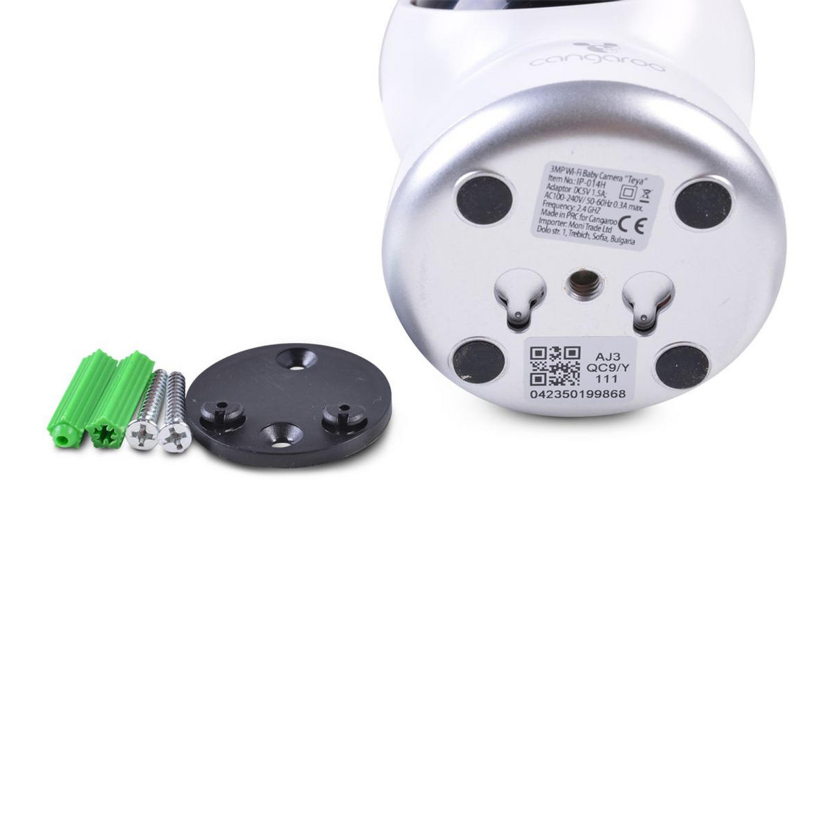 BABYPHONE Teya weiß 360° Drehung, Wi-Fi/Lan Kamera, LED-Infrarot-Nachsicht - Weiß, Kunststoff - Cangaroo