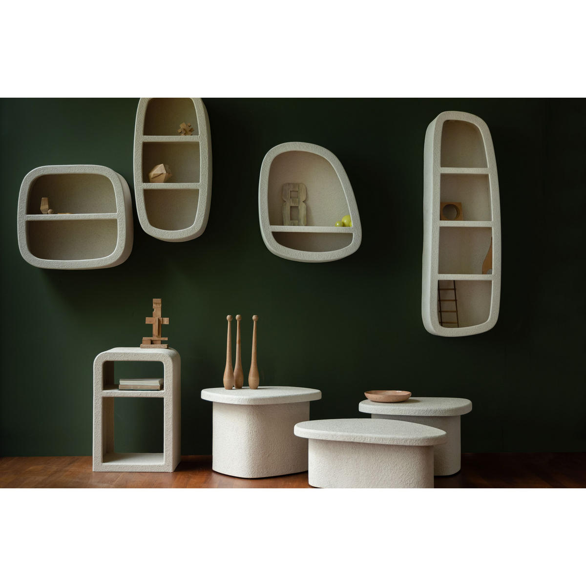 BEISTELLTISCH Veda Niedrig Recycelt Beige - Beige, Stein (56/41/35cm) - Dutchbone