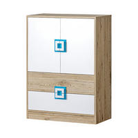KOMMODE Nico 9 Eiche hell / Weiß-Farbapplikation Türkis 80 / 40 / 110 cm - Türkis/Hellbraun, Holz/Holzwerkstoff (80/110/40cm) - Feldmann-Wohnen