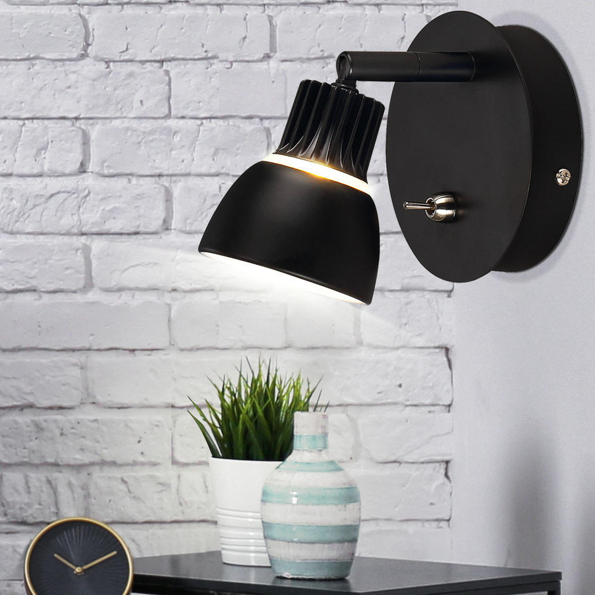 LED WANDLEUCHTE RADIATE Schwarz - Schwarz, Metall (9/10/9cm)