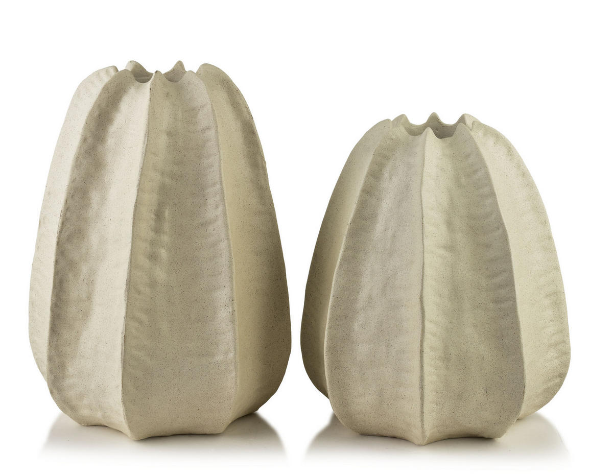 VASE Manon 20/29cm Poliresin - Beige, Kunststoff (32cm) - Mondex