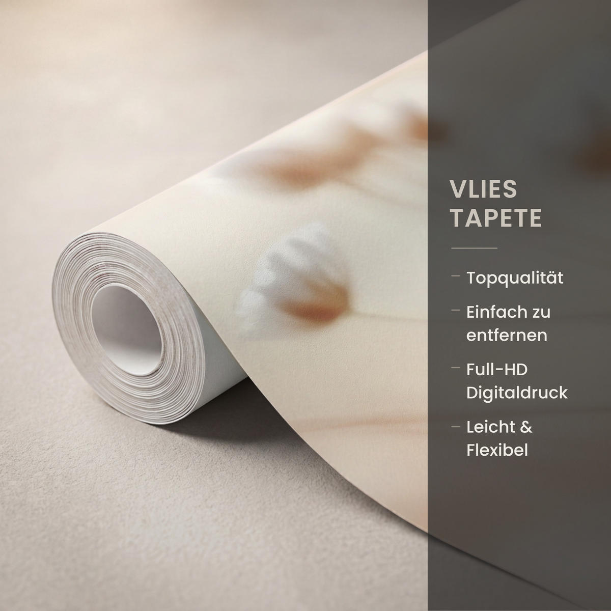 TAPETE - Wild - Blumen - Weiß - 200x280 cm - Creme, Papier (200/280cm) - OnlyWow
