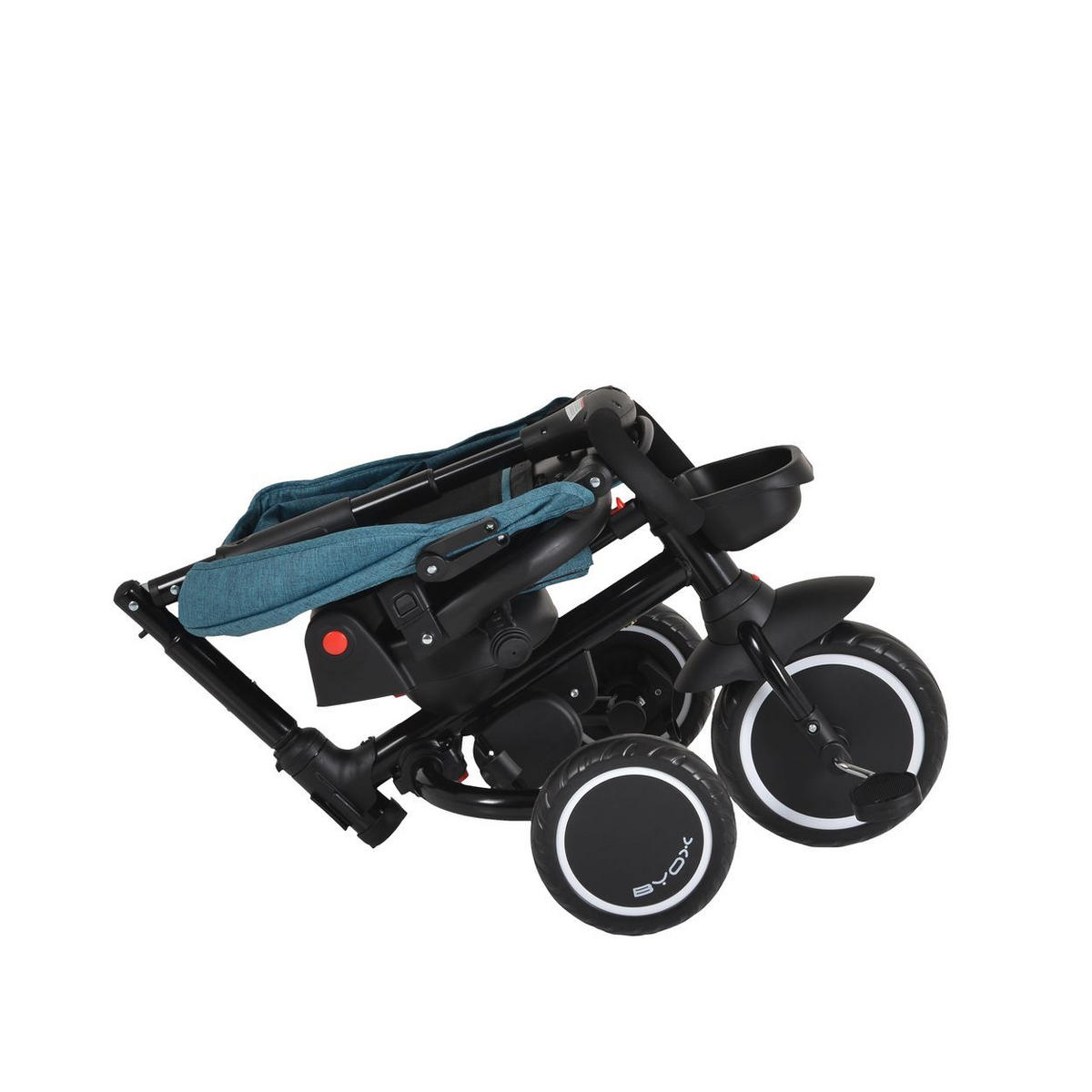 DREIRAD Cruz EVA-Reifen blau klappbar Körbe 360 drehbar Getränkehalter Fußstütze - Blau, Metall (100/54/104cm)