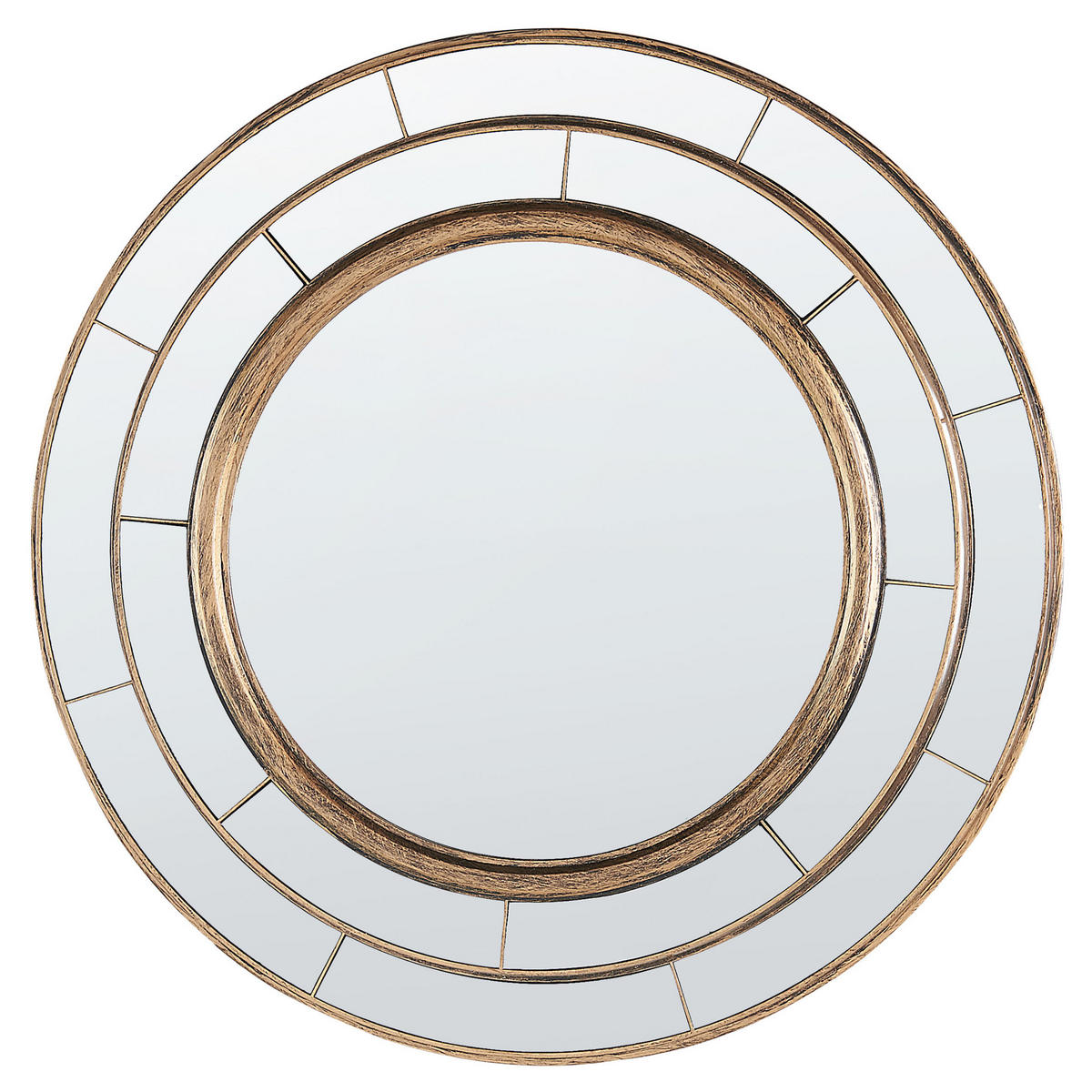 WANDSPIEGEL gold rund 40 cm Belchite - Goldfarben, Kunststoff (40/40/4cm) - Beliani