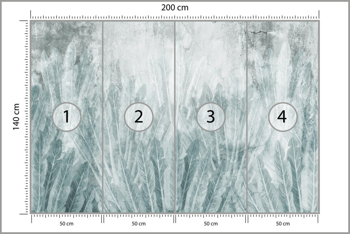 Fototapete Bananenstauden auf Beton 200x140 - Grau, Papier (200/140cm) - Muralo