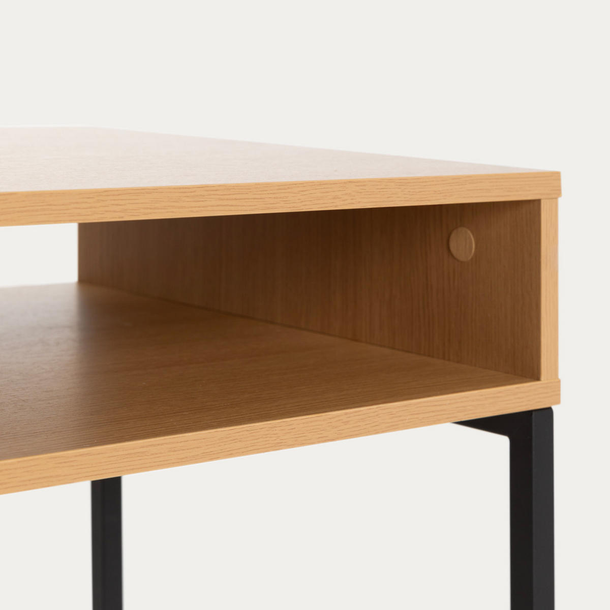 SCHREIBTISCH Bari Natur 50 x 120 - Schwarz/Braun, Holzwerkstoff (120/50/78cm) - Kenay Home