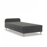 BOXBETT MIT KOPFTEIL 80x200 CASPE, Grau - Graphitfarben, Textil (80/200cm) - Mebligo