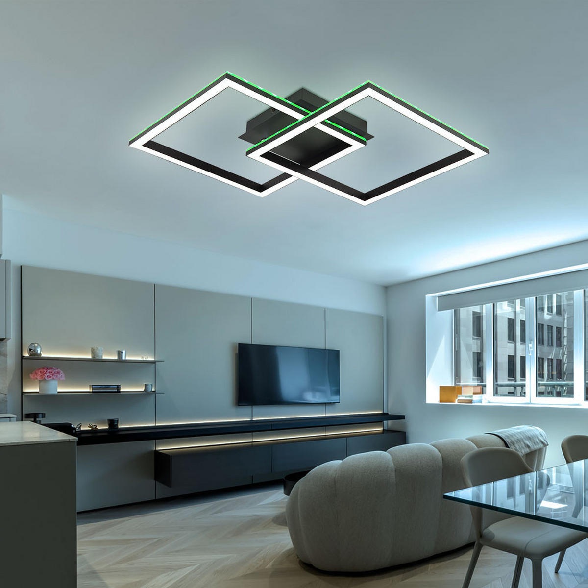 LED DECKENLEUCHTE JEPP Metall Schwarz - Schwarz, Metall (44/29.4/7.7cm)