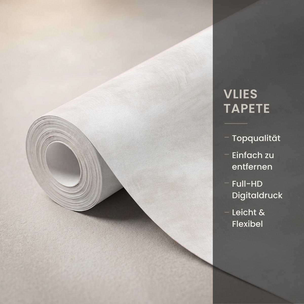 TAPETE - Dezent - Textur - Beige - 100x260 cm - Creme, Papier (100/260cm) - OnlyWow