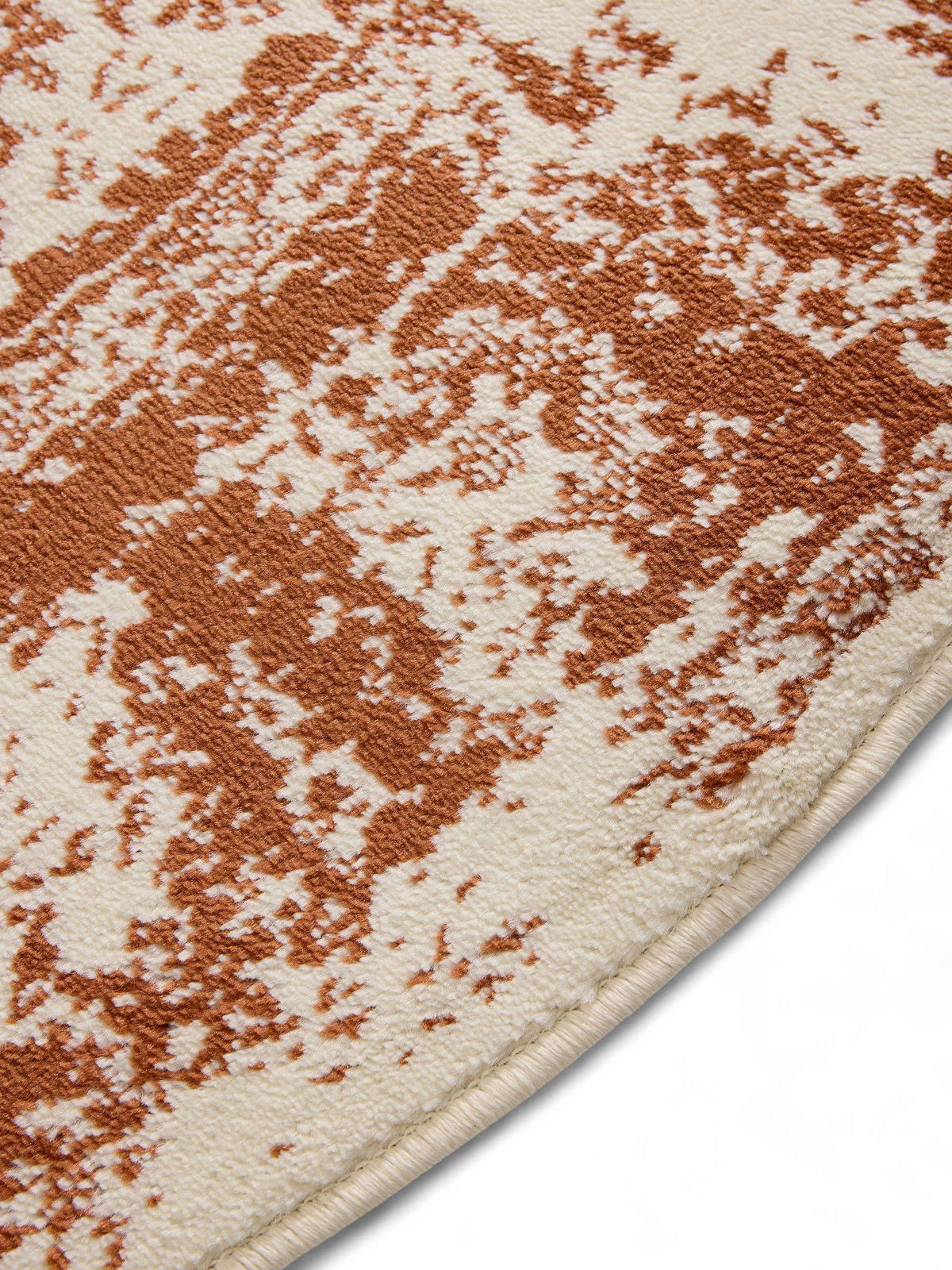 VINTAGE-TEPPICH Suki ø 160 cm rund - Creme/Orange, Kunststoff (160/160cm) - benuta