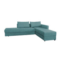 SCHLAFSOFA IDA Petrol Webstoff - Petrol/Schwarz, Textil (287/229cm) - KAWOLA