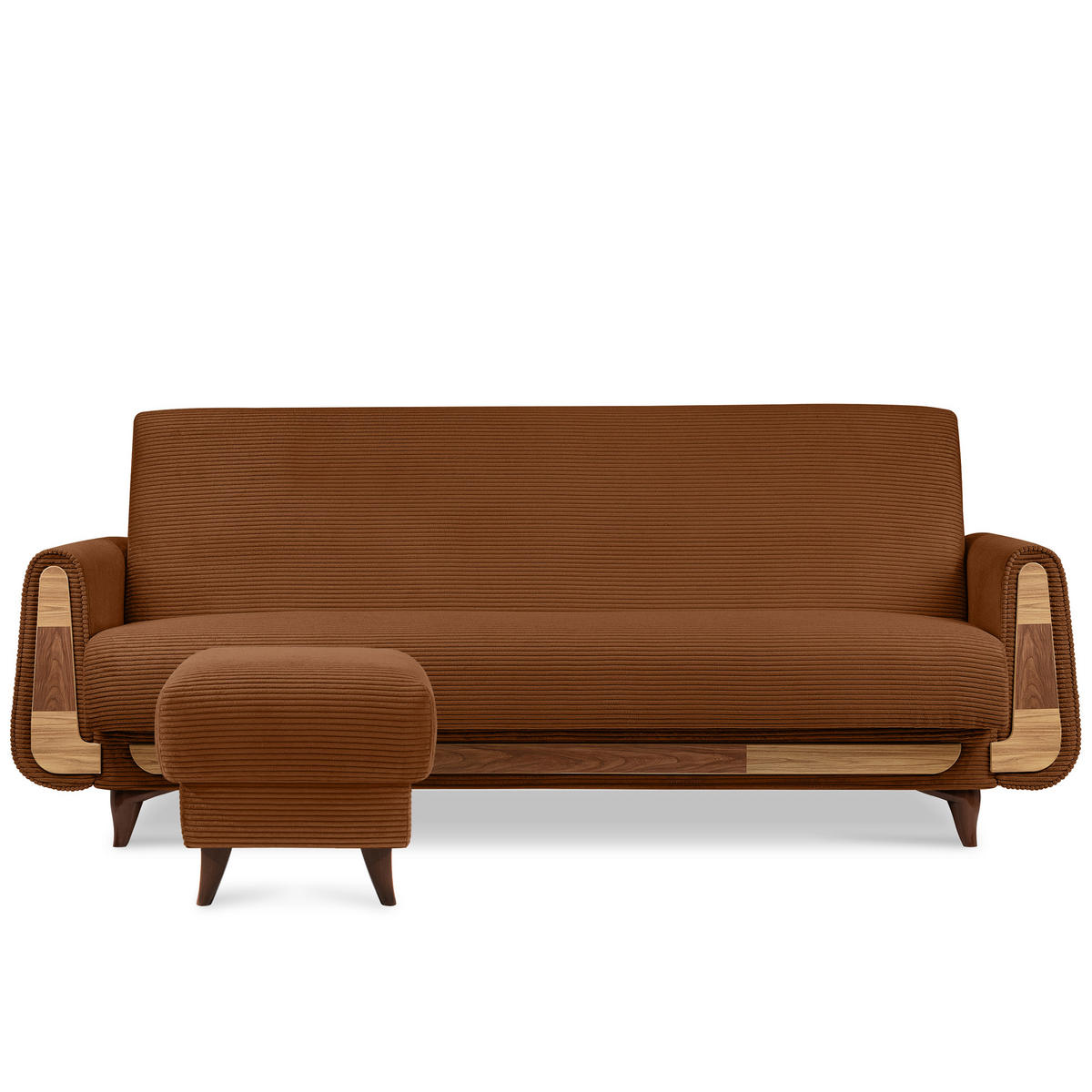 FUẞSTÜTZE GUSTAVO II, Rostbraun - Rotbraun/Braun, Holz/Holzwerkstoff (53/49/53cm) - KONSIMO®