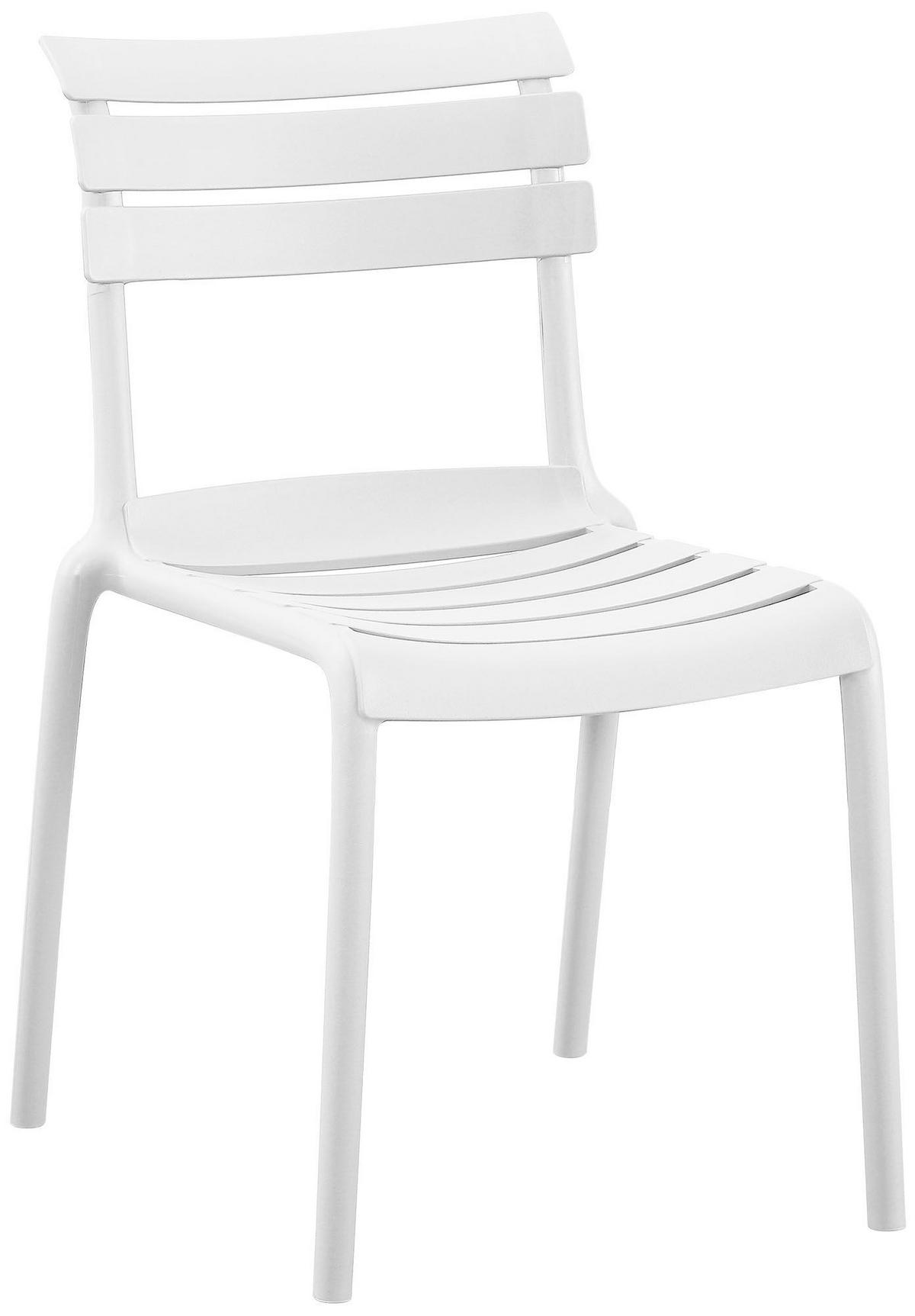 GARTENMÖBEL-SET Klara 4 Stühle 190x190x82cm Kunststoff Weiß Balkonset - Weiß, Kunststoff - DELUKE
